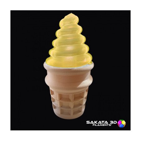 PLA 850 GLASS YELLOW - Diâmetro 1,75mm Bobine 1kg - Sakata 3D