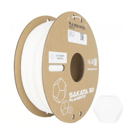 PLA HIGH SPEED WHITE Diâmetro 1,75mm Bobine 1kg - Sakata 3D