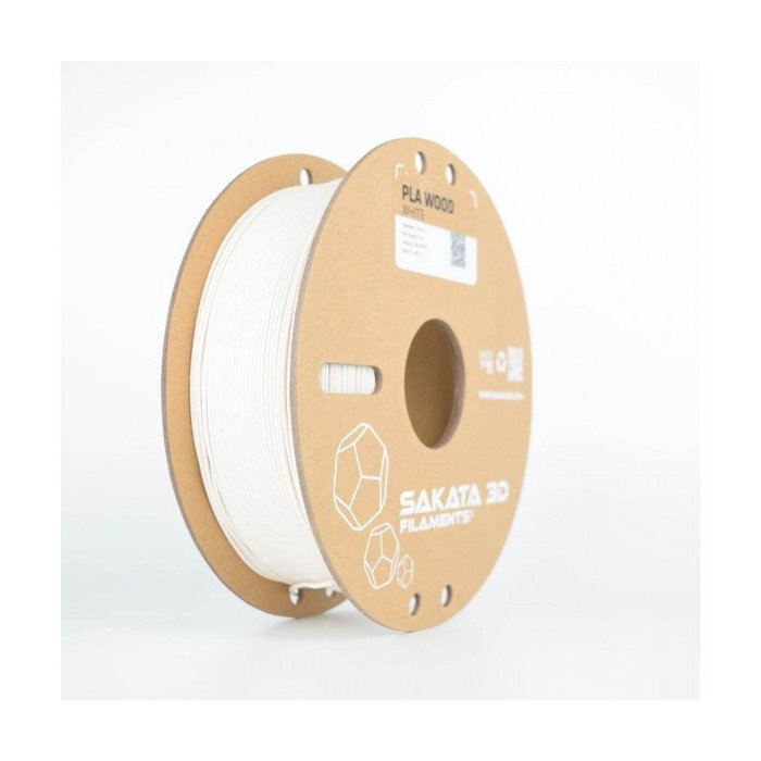 PLA WOOD - WHITE Diâmetro 1,75mm Bobine 1kg - Sakata 3D