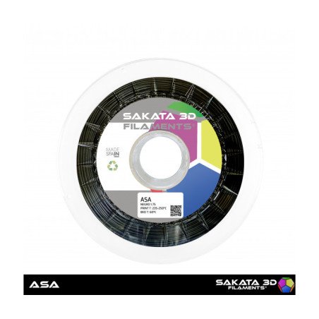 ASA BLACK - Diâmetro 1,75mm Bobine 850g - Sakata 3D