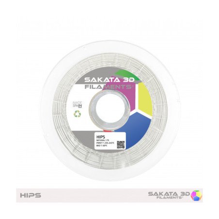 HIPS Natural Diâmetro 1,75mm Bobine 1kg - Sakata 3D