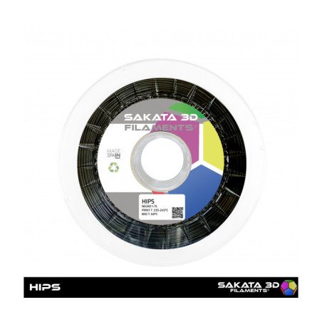 HIPS Black Diâmetro 1,75mm Bobine 1kg - Sakata 3D