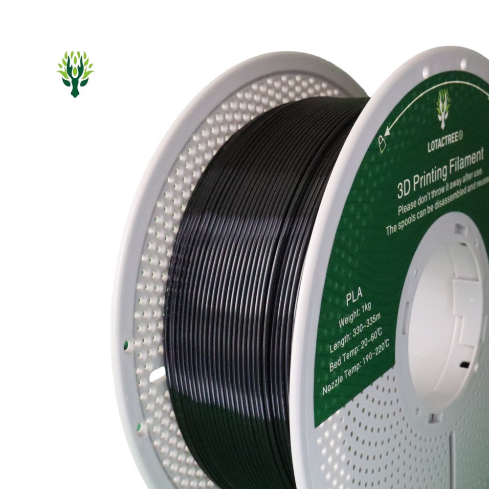 PLA Black - Diâmetro 1,75mm Bobine 1kg - Lotactree PLA Black - Diâmetro 1,75mm Bobine 1kg - Lotactree