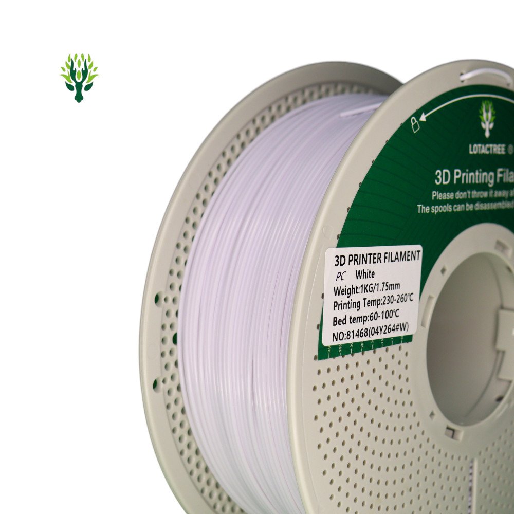 PC White - Diâmetro 1,75mm Bobine 1kg - Lotactree PC White - Diâmetro 1,75mm Bobine 1kg - Lotactree