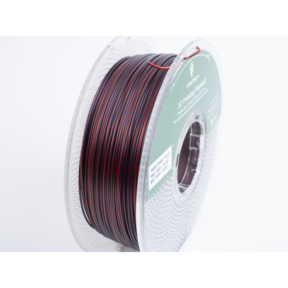 PLA SILK BICOLOR Black + Red - Diâmetro 1,75mm Bobine 1kg - Lotactree PLA SILK BICOLOR Black + Red - Diâmetro 1,75mm Bobine 1kg - Lotactree