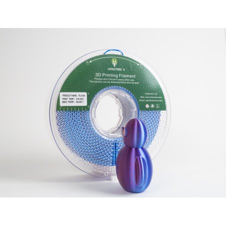 PLA SILK BICOLOR Rose Red + Sky Blue - Diâmetro 1,75mm Bobine 1kg - Lotactree