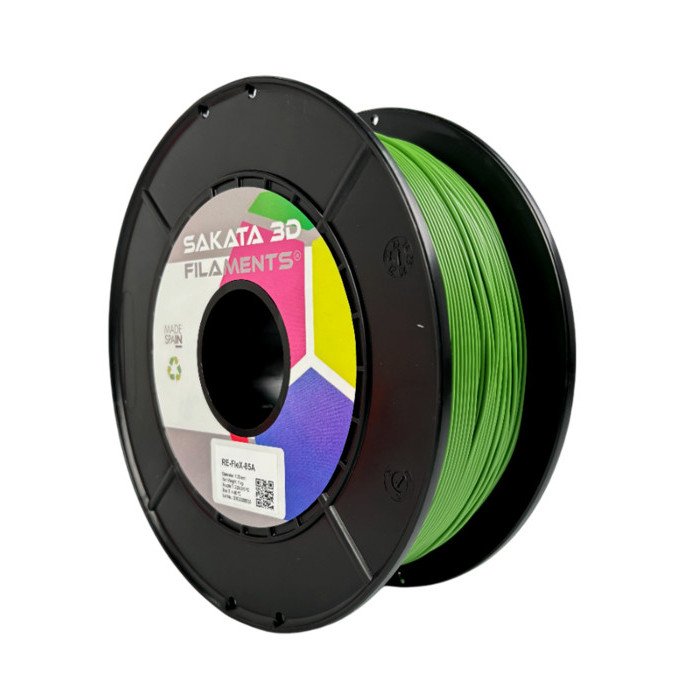 RE-FLEX 85-A RECYCLED GREEN -  Diâmetro 1,75mm Bobine 1kg - Sakata 3D