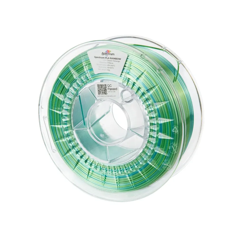 SPECTRUM – SILK RAINBOW - Diâmetro 1,75mm – Bobine 1kg – Cor Ocean Melange SPECTRUM – SILK RAINBOW - Diâmetro 1,75mm – Bobine 1kg – Cor Ocean Melange