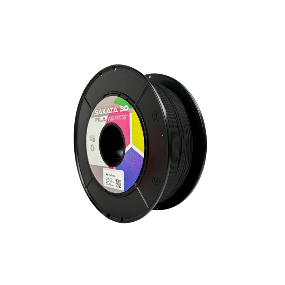 RE-FLEX 85-A RECYCLED Black - Diâmetro 1,75mm Bobine 1kg - Sakata 3D RE-FLEX 85-A RECYCLED Black - Diâmetro 1,75mm Bobine 1kg - Sakata 3D