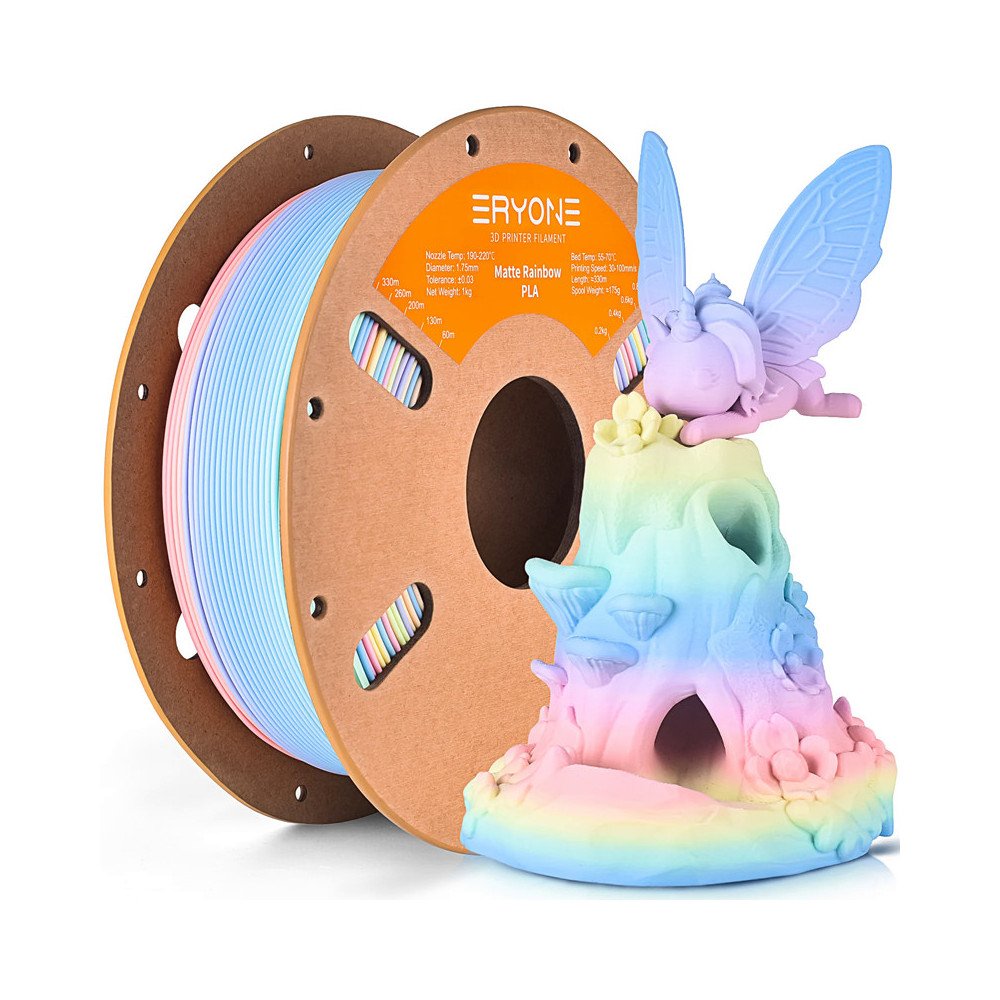 Filamento PLA Matte Rainbow Macaron 1,75mm 1kg - ERYONE