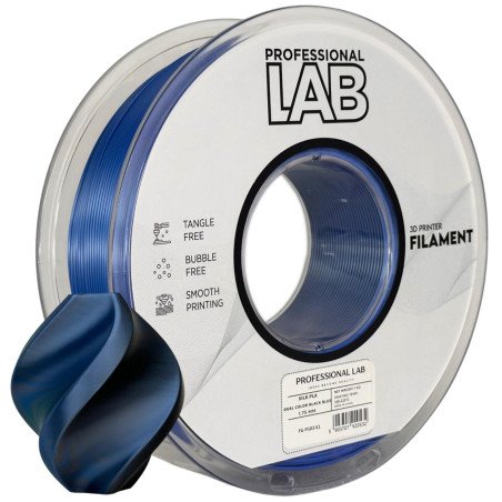 Filamento PLA Silk Dual Black Blue 1,75mm 1kg - Prof. Lab