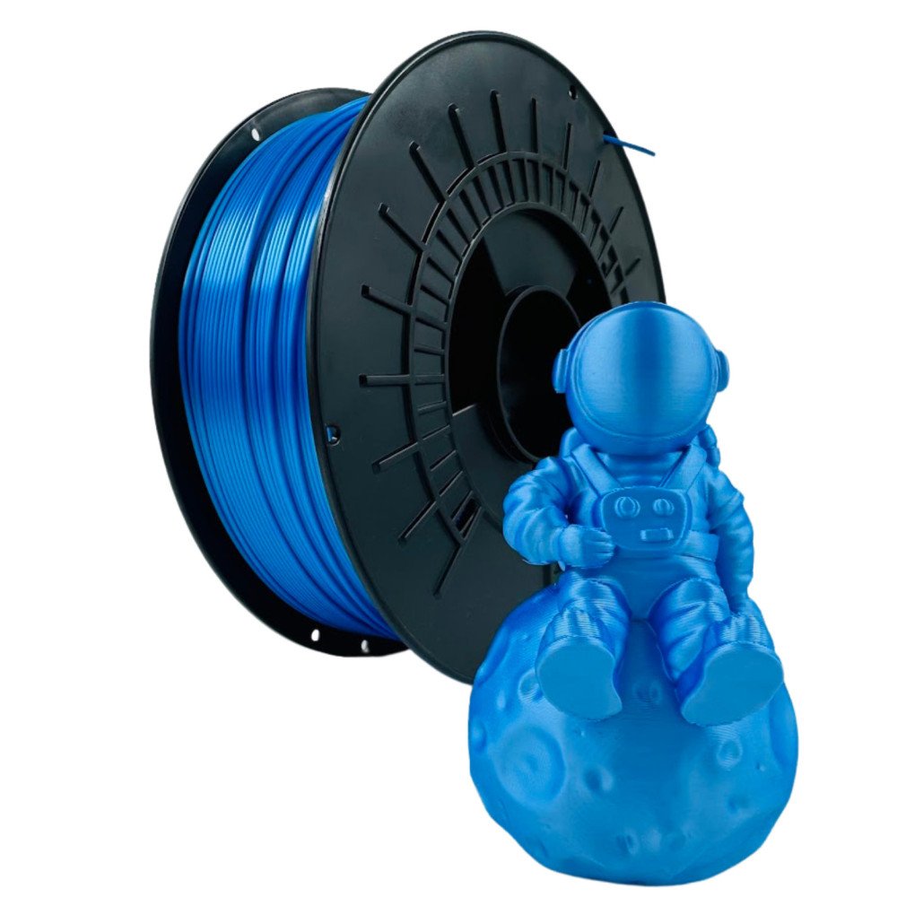 Filament 3D PLA SILK– Diâmetro 1,75mm – Bobine 1kg – Cor Silk Azul Filament 3D PLA SILK– Diâmetro 1,75mm – Bobine 1kg – Cor Silk Azul