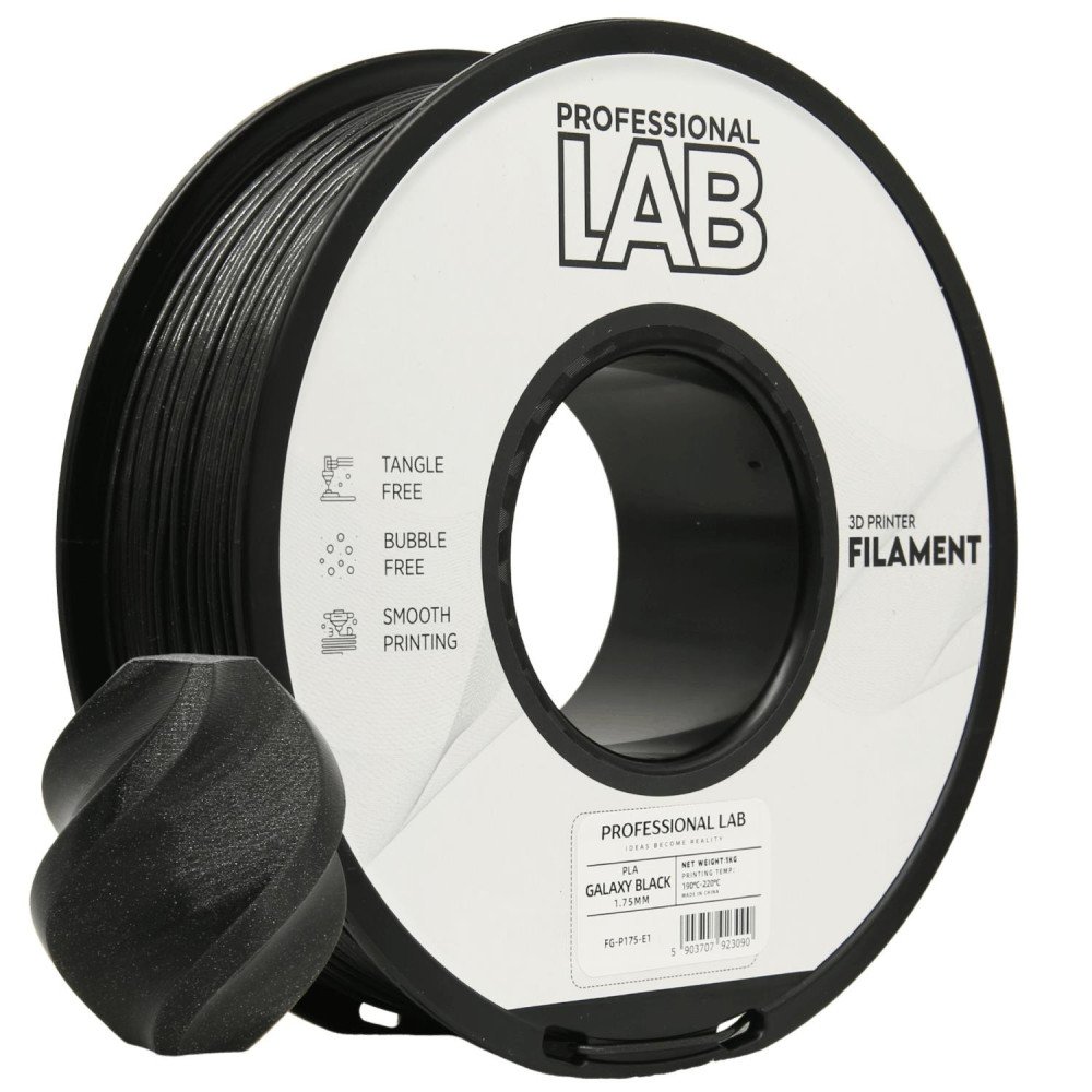 Filamento PLA GALAXY Black 1,75mm 1kg - Prof. Lab
