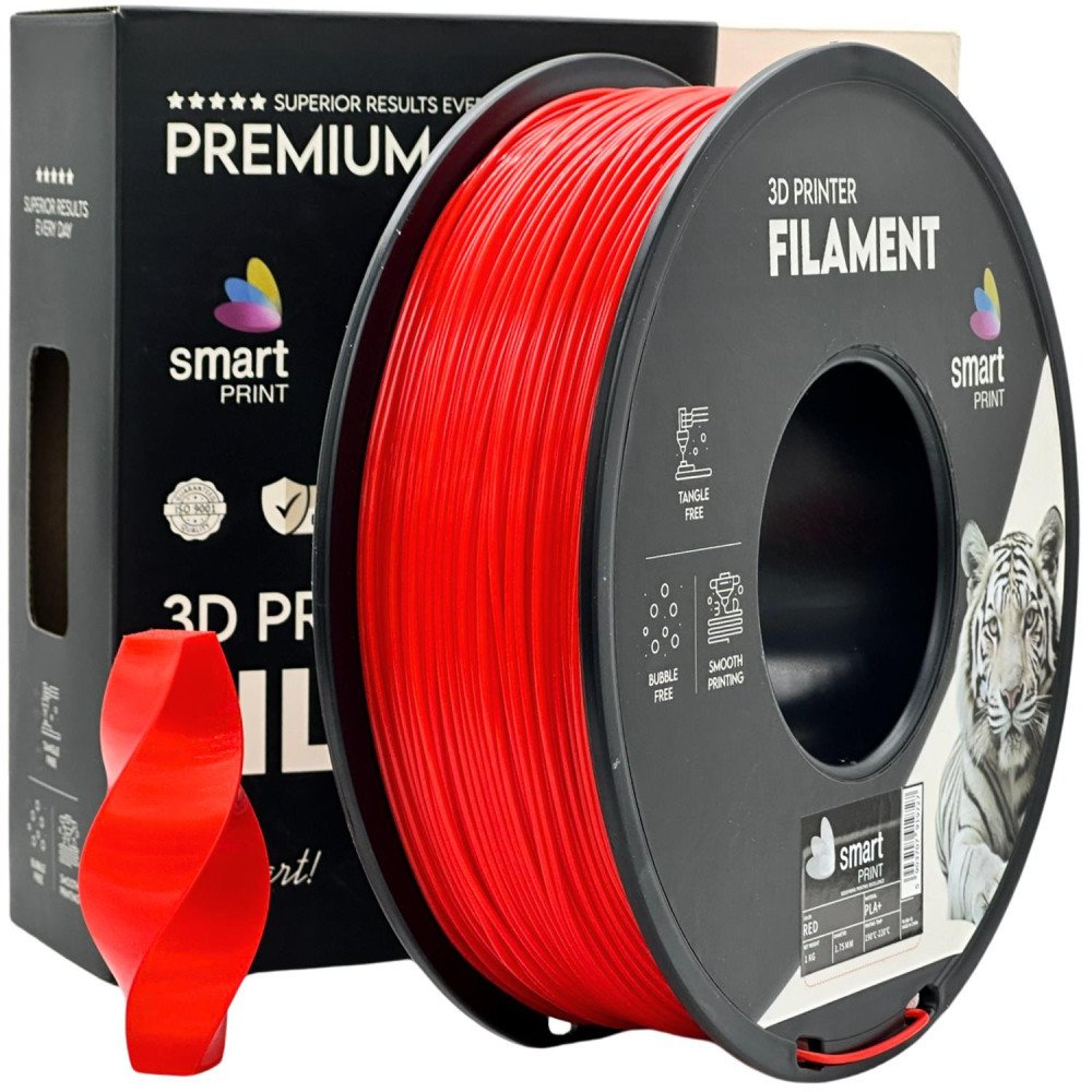 Filamento PLA+ Red 1,75mm 1kg - Smart Print