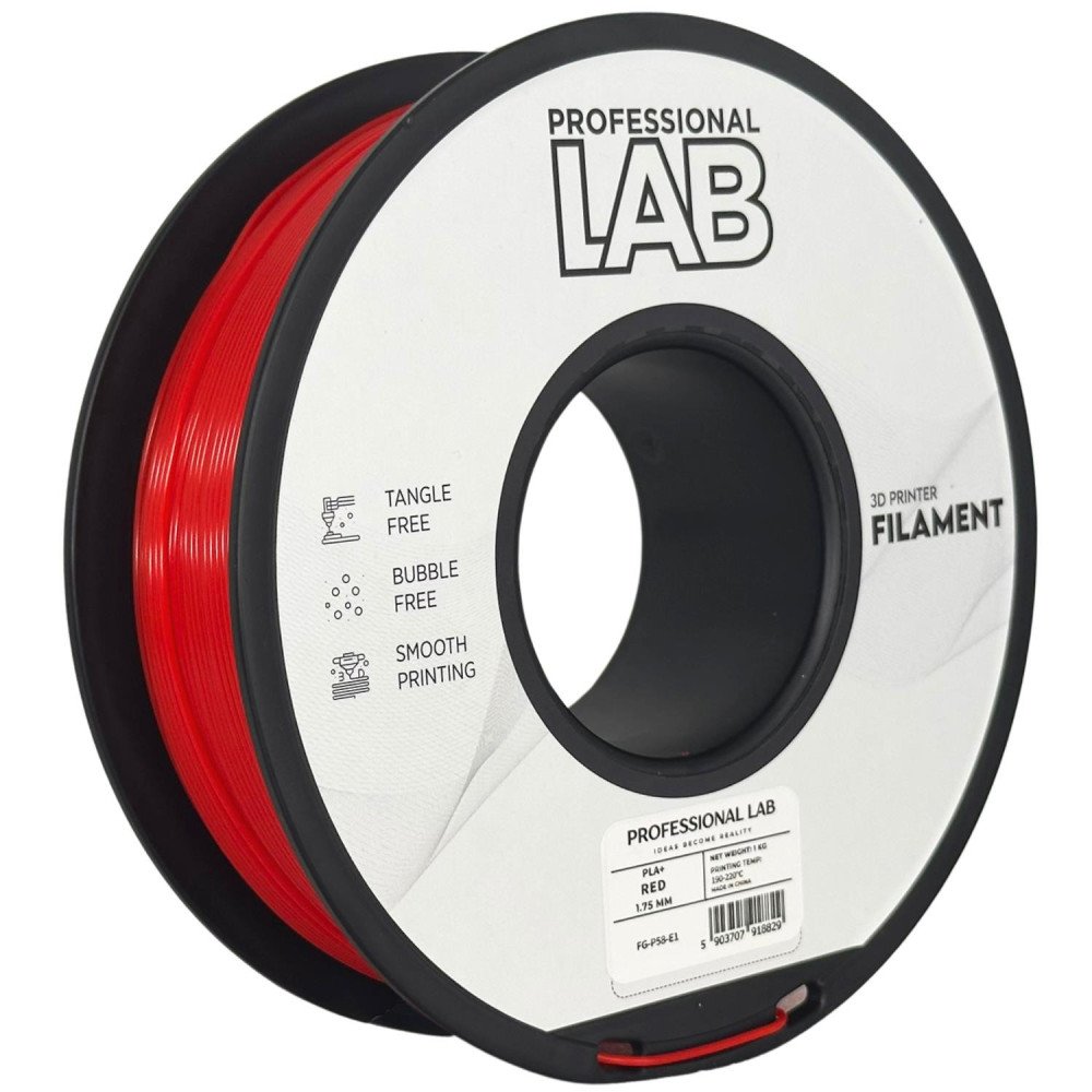 Filamento PLA+ Red 1,75mm 1kg - Prof. Lab