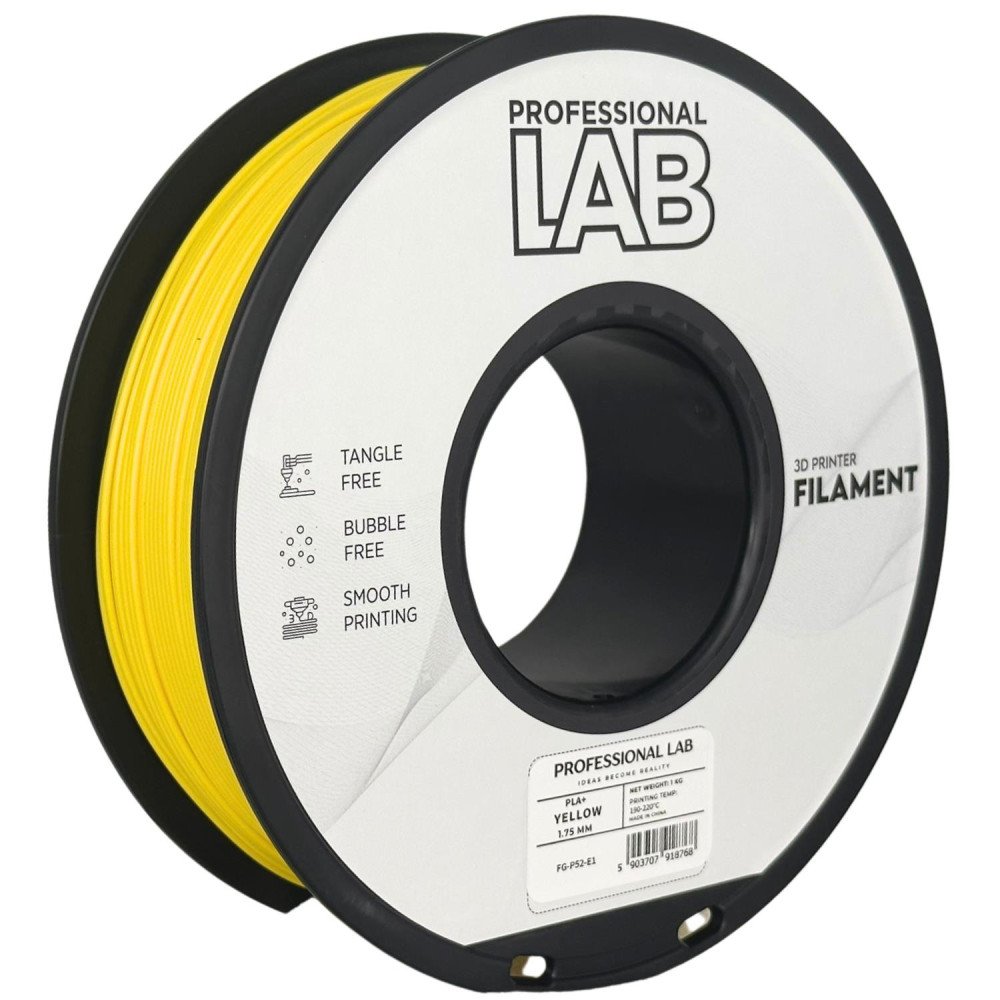 Filamento PLA+ Yellow 1,75mm 1kg - Prof. Lab