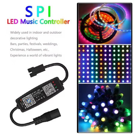 Controlo Remoto DC - 12V - ws2812b spi, bluetooth, sincronização de música para ws2811 ws2812b sk6812, fita LED