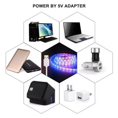 Fita LED Warm White - USB, 2835, DC, 5V