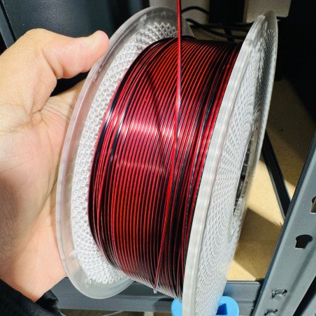 PLA SILK BICOLOR Black +  Red - Diâmetro 1,75mm Bobine 1kg - Lotactree