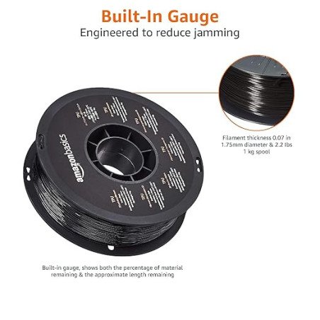 TPU 95A Black - Diâmetro 1,75mm Bobine 1kg - Amazon Basics