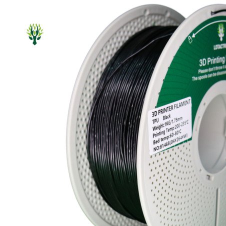 TPU 95A Black - Diâmetro 1,75mm Bobine 1kg - Lotactree