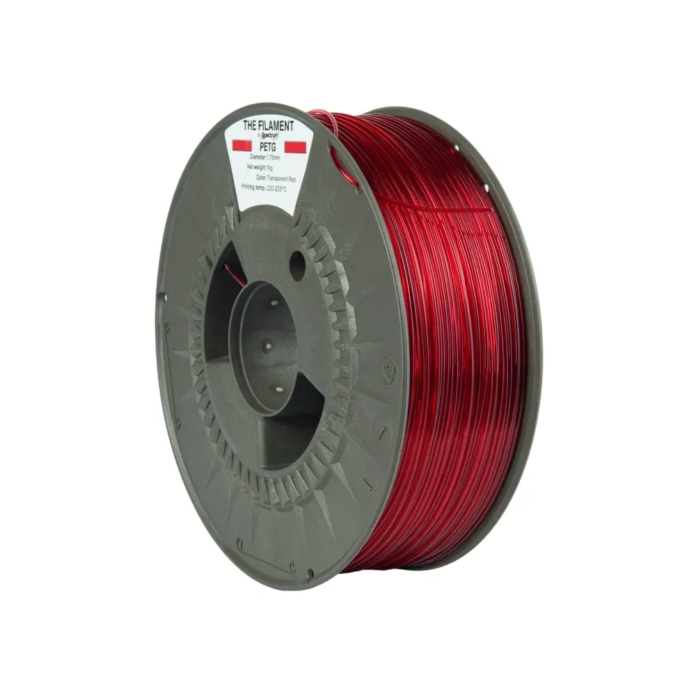 PETG Transparent Red 1kg Spectrum | THE FILAMENT | Filamento 3D 1,75mm