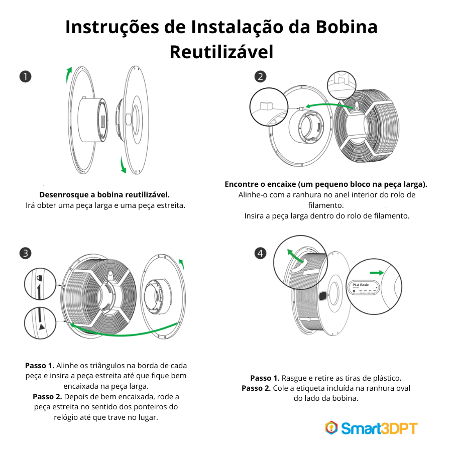 Montagem Bobine Reutilizável Bambu